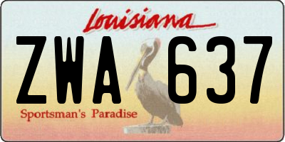 LA license plate ZWA637