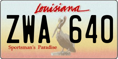 LA license plate ZWA640