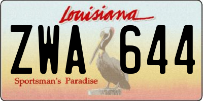 LA license plate ZWA644