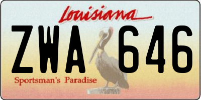 LA license plate ZWA646