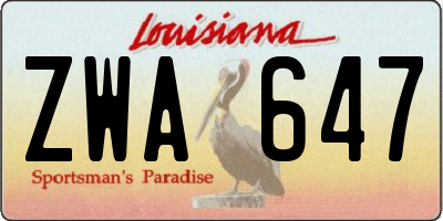 LA license plate ZWA647