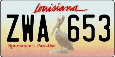 LA license plate ZWA653