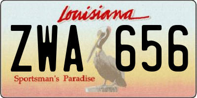 LA license plate ZWA656