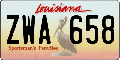LA license plate ZWA658
