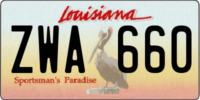 LA license plate ZWA660