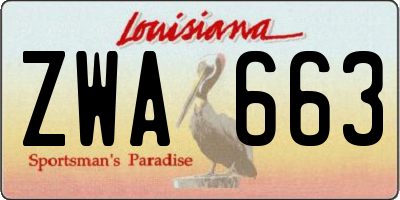LA license plate ZWA663
