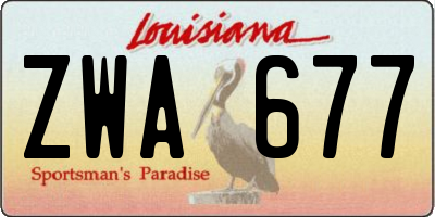 LA license plate ZWA677