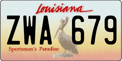 LA license plate ZWA679