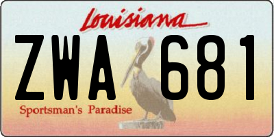 LA license plate ZWA681