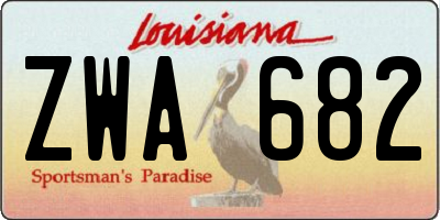 LA license plate ZWA682