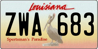 LA license plate ZWA683