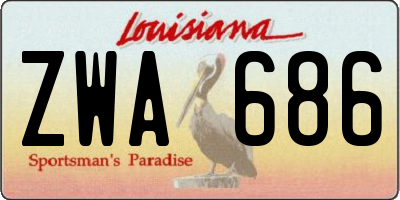 LA license plate ZWA686