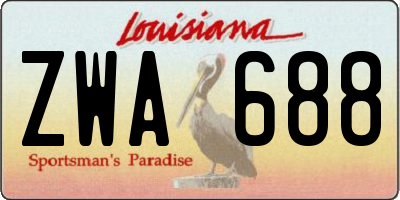 LA license plate ZWA688