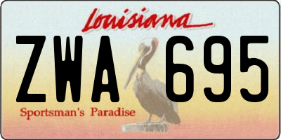 LA license plate ZWA695