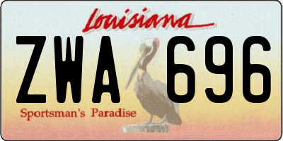 LA license plate ZWA696