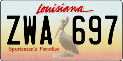 LA license plate ZWA697
