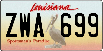 LA license plate ZWA699