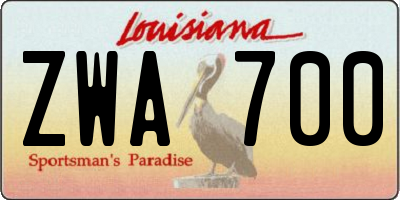 LA license plate ZWA700