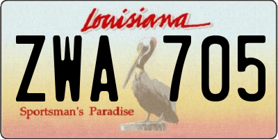 LA license plate ZWA705