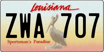 LA license plate ZWA707