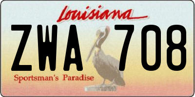 LA license plate ZWA708
