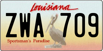 LA license plate ZWA709