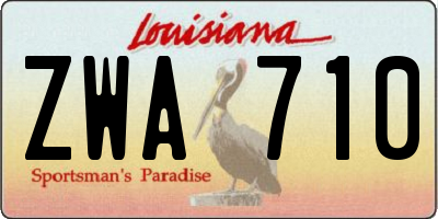 LA license plate ZWA710