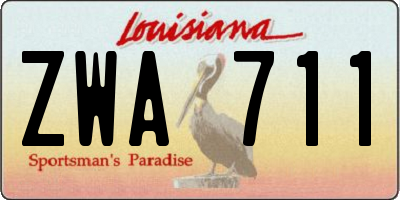 LA license plate ZWA711