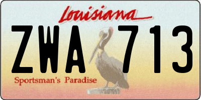 LA license plate ZWA713