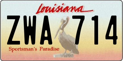 LA license plate ZWA714