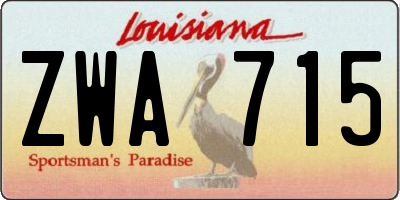 LA license plate ZWA715