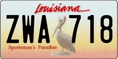LA license plate ZWA718