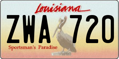LA license plate ZWA720