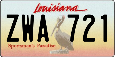 LA license plate ZWA721