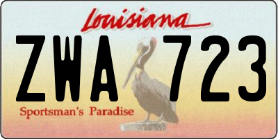 LA license plate ZWA723