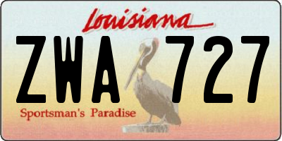 LA license plate ZWA727