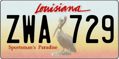 LA license plate ZWA729