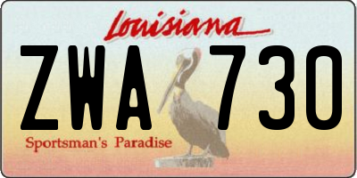 LA license plate ZWA730