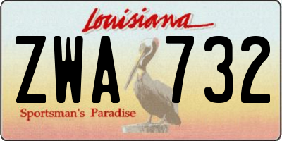 LA license plate ZWA732