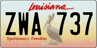 LA license plate ZWA737