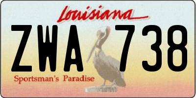 LA license plate ZWA738