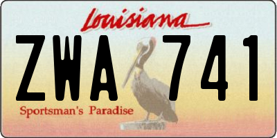 LA license plate ZWA741