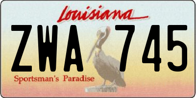 LA license plate ZWA745