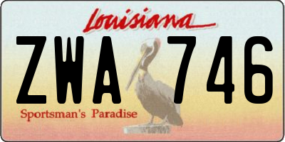 LA license plate ZWA746