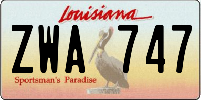 LA license plate ZWA747