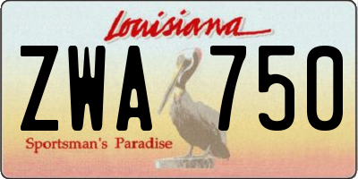 LA license plate ZWA750