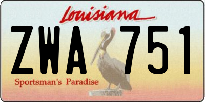 LA license plate ZWA751