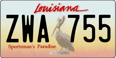 LA license plate ZWA755