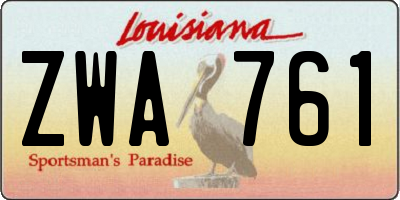 LA license plate ZWA761