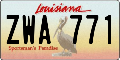 LA license plate ZWA771